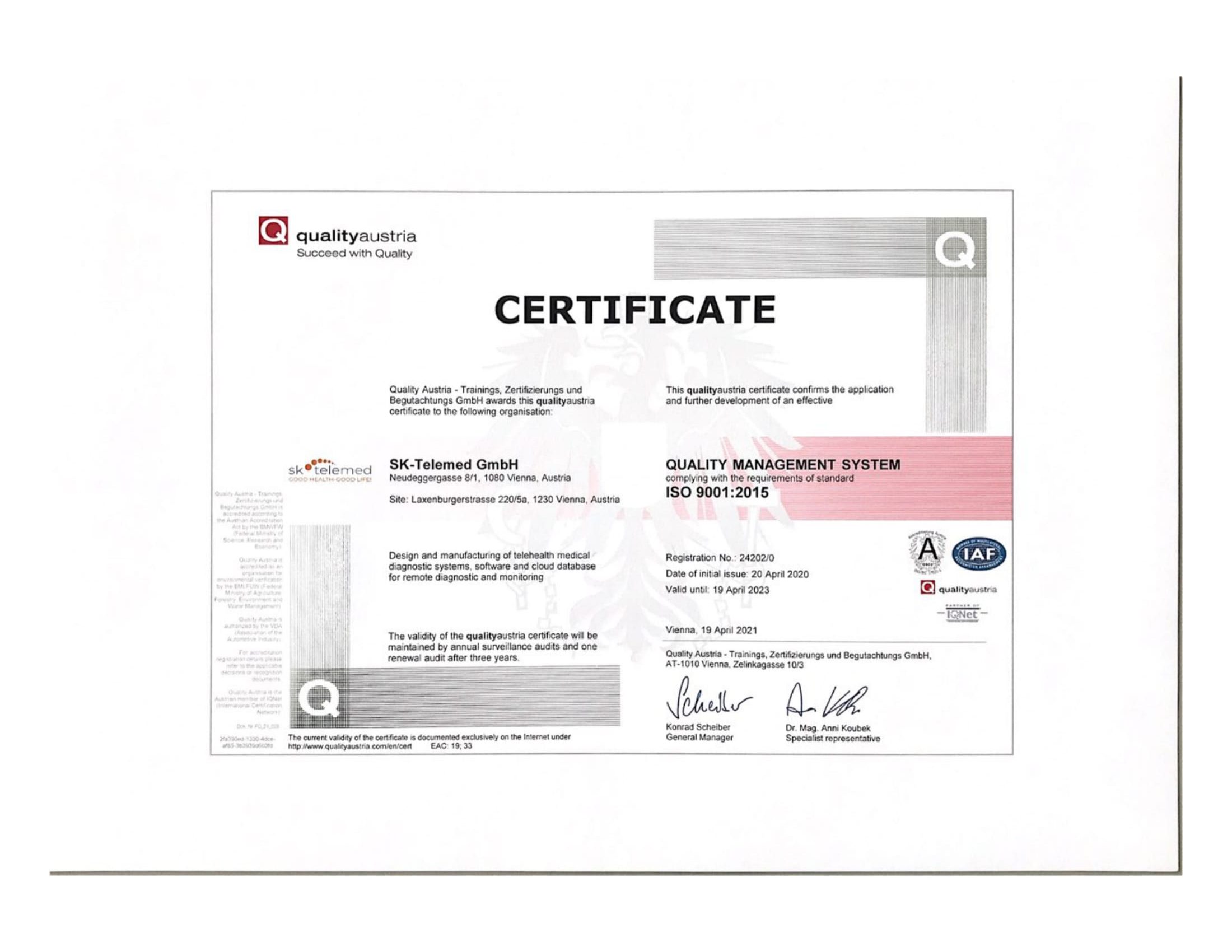 ISO 13485 Certificate